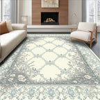 Light Blue Floral Arch Pattern Rug