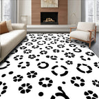 Abstract Circular Floral Pattern Rug