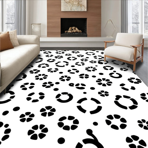 Abstract Circular Floral Pattern Rug