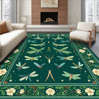 Art Nouveau Insect Floral Pattern Rug