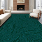 Abstract Teal Swirls Pattern Design Rug