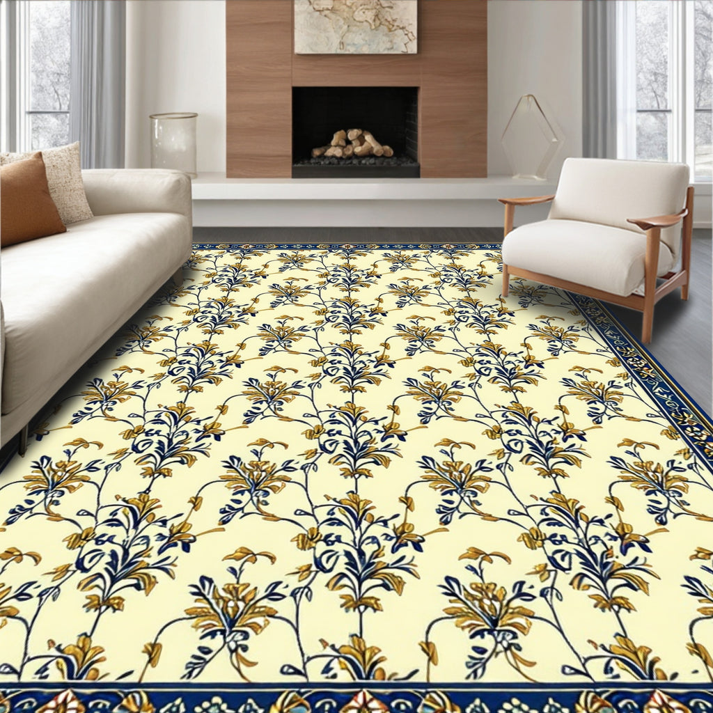 Classic Floral Damask Pattern Rug