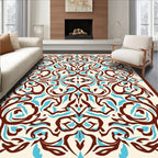 Ornate Scrollwork Floral Symmetry Rug