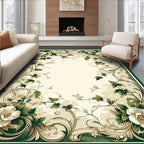Elegant Floral Vine Swirl Pattern Rug