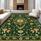 Emerald Gold Floral Opulence Rug