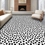 Black White Spotted Pattern Design Rug