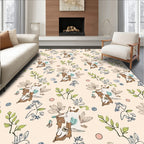 Whimsical Abstract Floral Sketch Design Rug