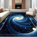 Midnight Galaxy Spiral Pattern Rug