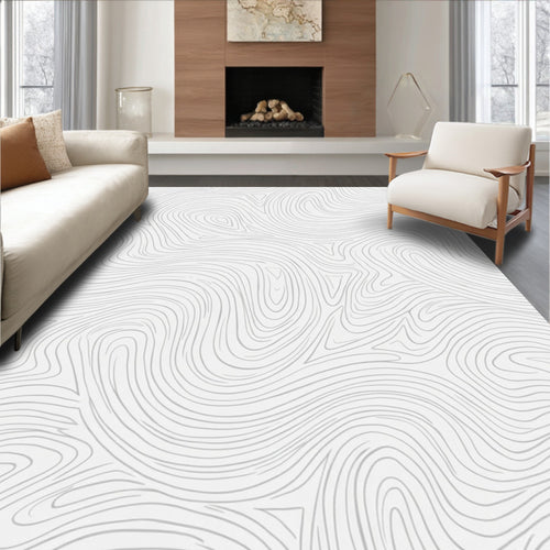Abstract Contour Lines Pattern Rug