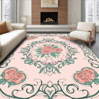 Delicate Floral Scrollwork Design Rug
