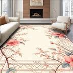 Floral Branches With Geometric Frame Rug