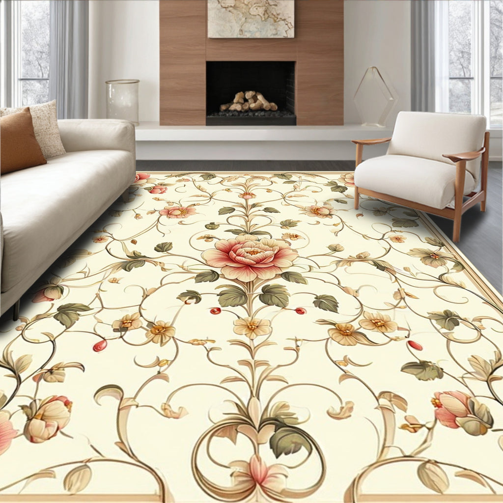 Vintage Floral Vine Pattern Rug