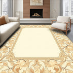 Ornate Floral Scrollwork Border Rug