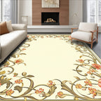 Ornate Floral Vine Border Rug