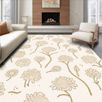 Delicate Floral Sketch Pattern Rug