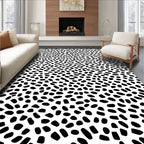 Black White Abstract Dot Pattern Rug