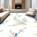 Birds on Branch with Cherry Blossoms Rug