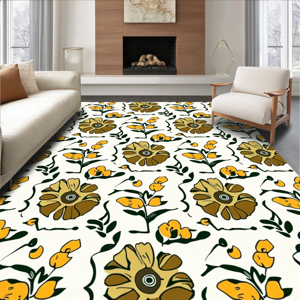 Charming Floral Pattern Design Rug