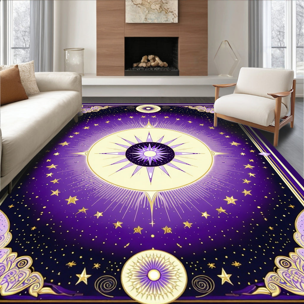 Celestial Sunburst Cosmic Design Rug