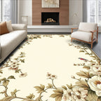 Elegant Floral Branch Whimsical Bird Rug