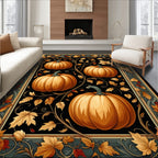 Autumnal Pumpkin Vine Garland Design Rug