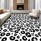 Bold Black Leopard Spots Design Rug