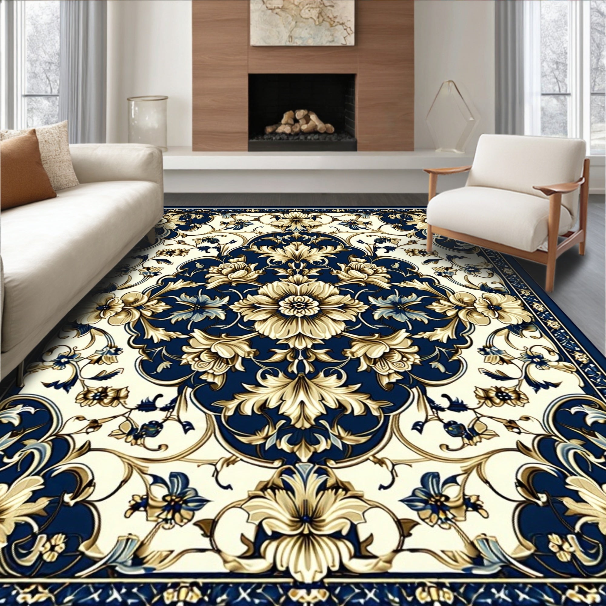 Classic Royal Floral Pattern Rug