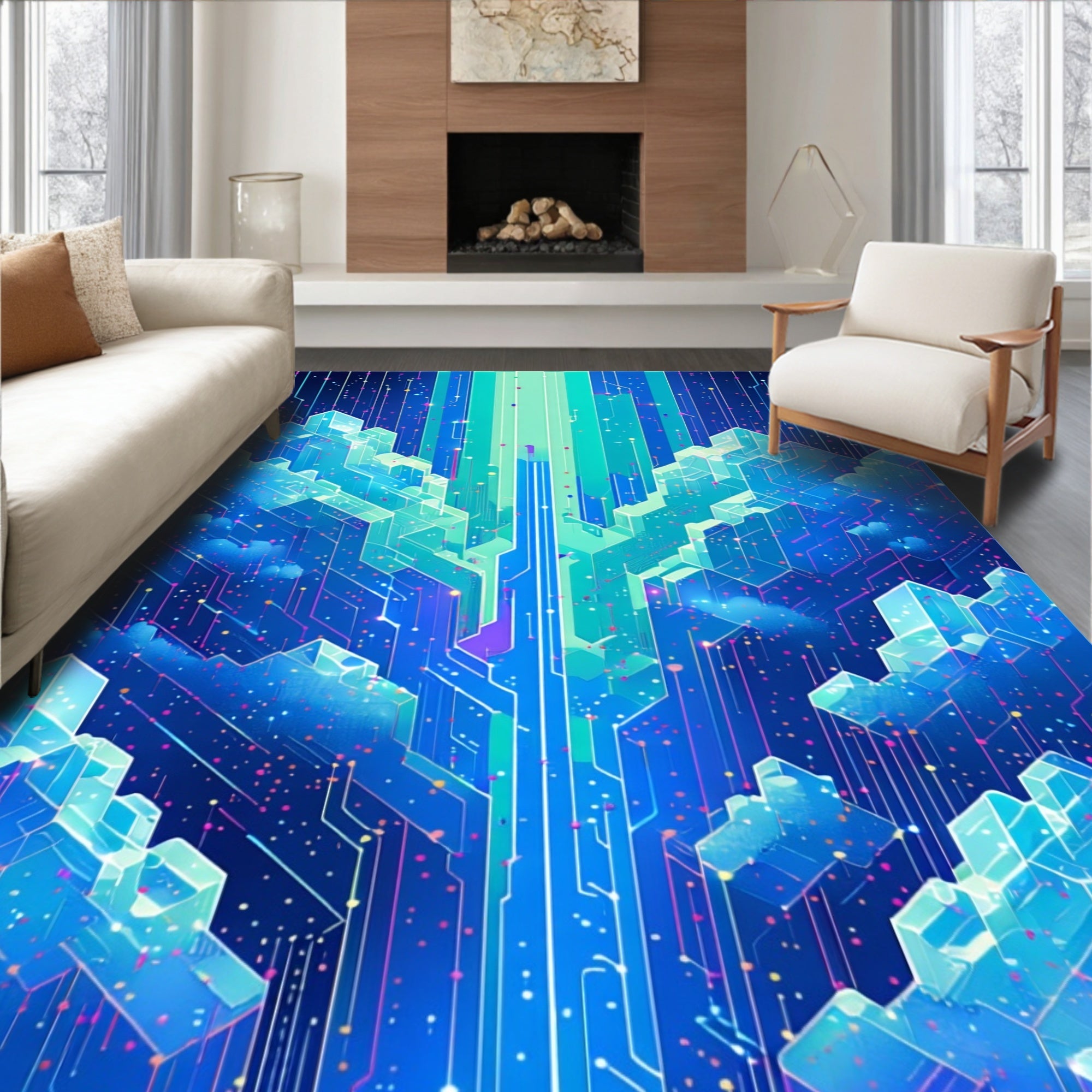 Abstract Geometric Circuits Design Rug