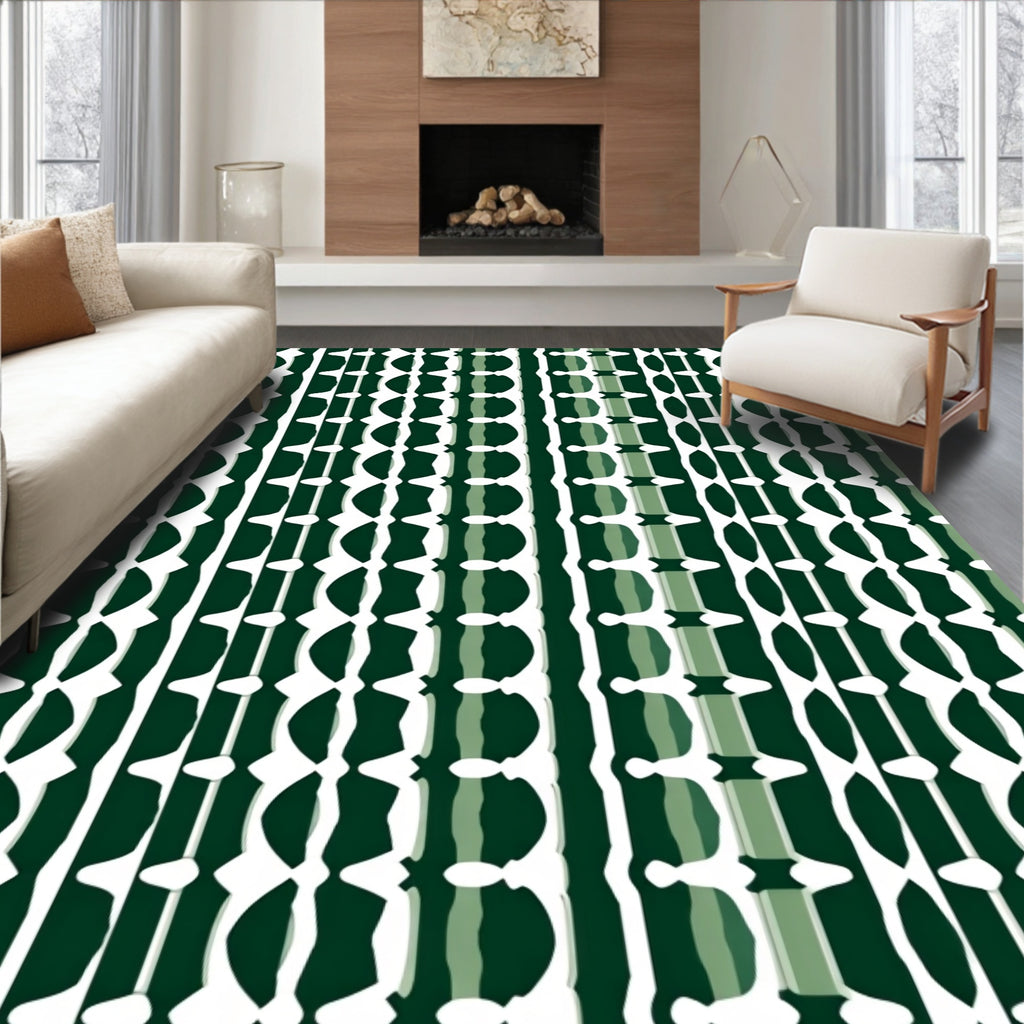 Vertical Abstract Color Block Pattern Rug