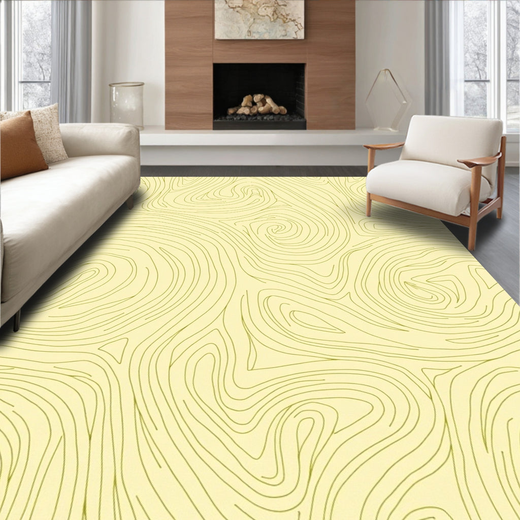 Abstract Swirl Contour Pattern Rug