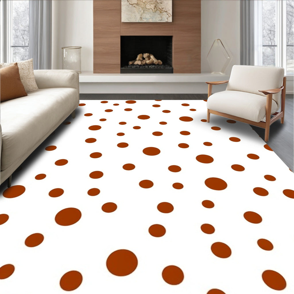 Brown Dots Fun Pattern Rug