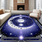 Celestial Moon Star Pattern Rug