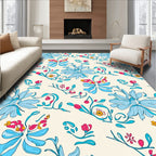 Whimsical Floral Vines Pattern Rug