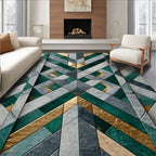 Emerald Gold Geo Blocks Rug