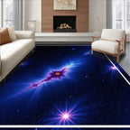 Cosmic Nebula Blue Star Burst Rug