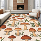 Whimsical Woodland Mushroom Pattern Rug