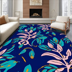 Bold Botanical Leaf Pattern Rug