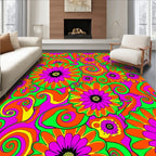 Groovy Flower Swirl Pattern Rug