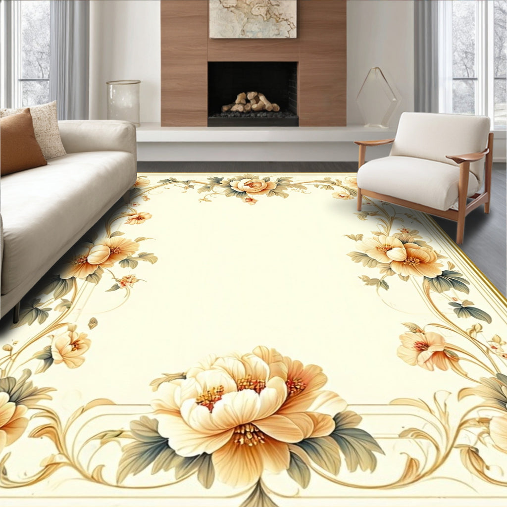 Vintage Floral Scrollwork Garden Rug