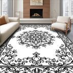 Ornate Filigree Floral Mandala Design Rug