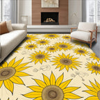 Sunny Yellow Sunflower Pattern Rug