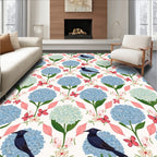 Floral Bird Butterfly Garden Pattern Rug