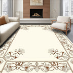 Elegant Floral Scroll Pattern Rug
