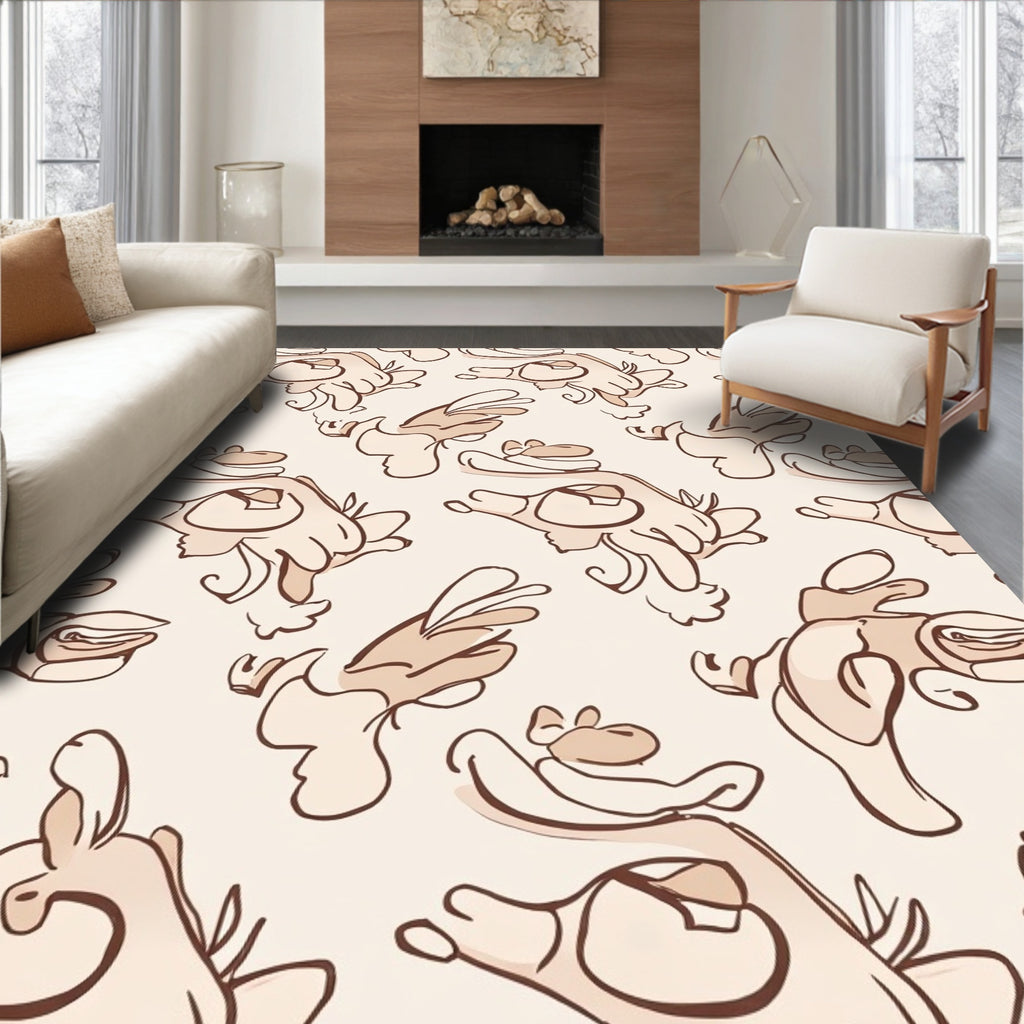 Whimsical Bird Pattern Design Rug