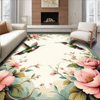 Hummingbird Floral Garden Art Rug