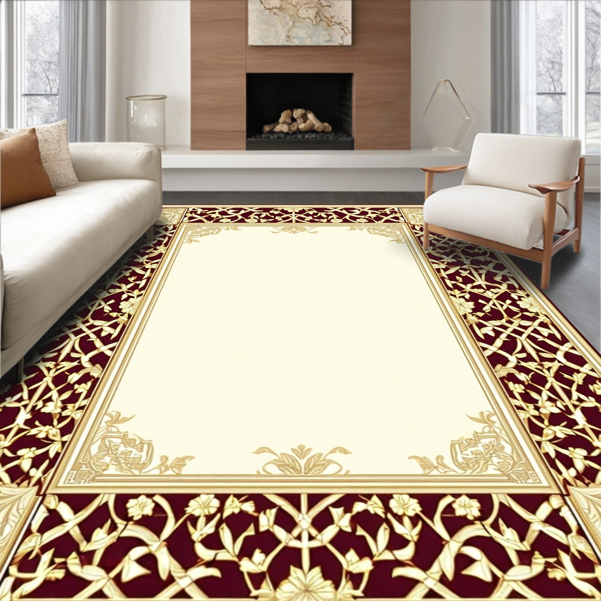 Ornate Floral Paisley Pattern Rug