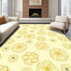 Golden Outline Floral Pattern Rug