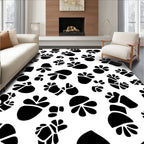 Abstract Black Spot Pattern Rug