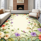 Floral Vine Leaf Patterned Rug
