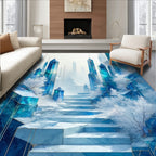 Crystalline Winter Abstract Geometric Rug